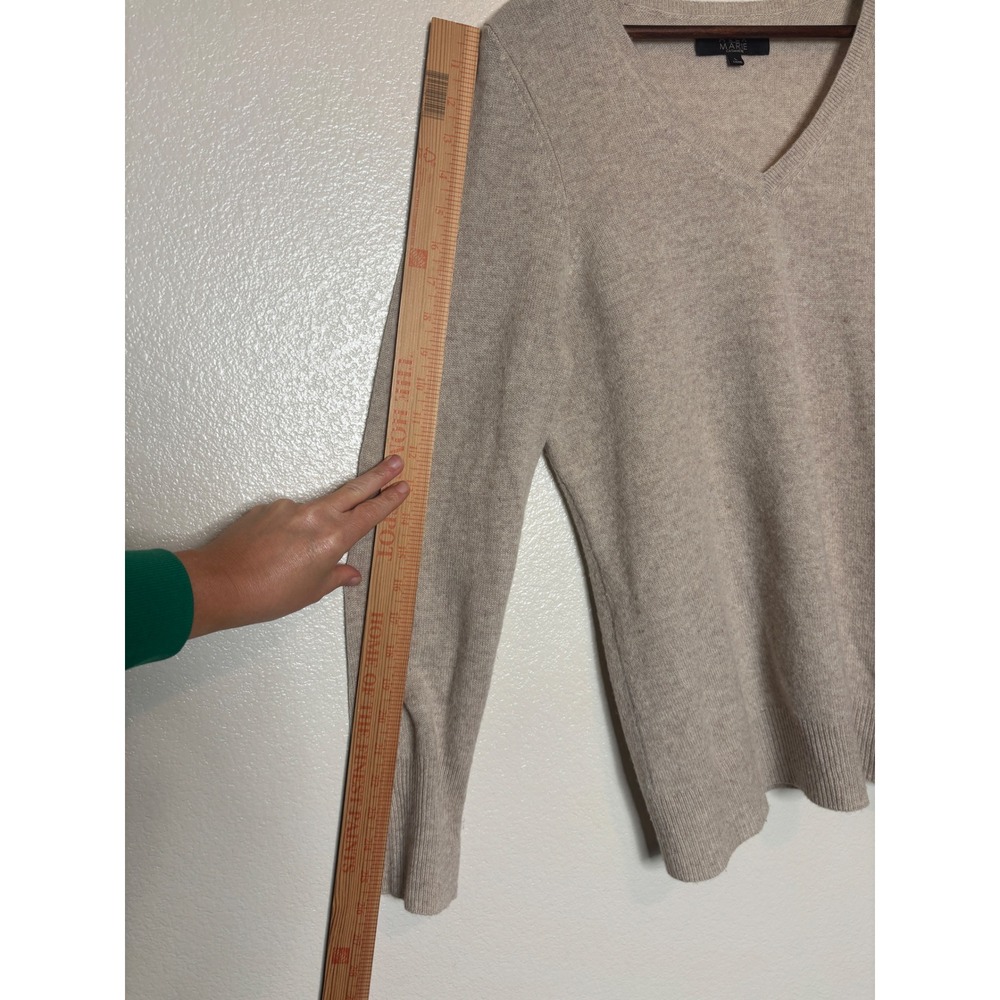 Alex Marie 100% Cashmere V-Neck Long Sleeve Knit Sweater Size Large - Picture 7 of 7